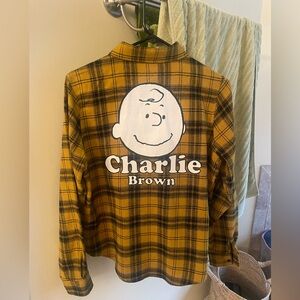 Men Charlie Brown shirt. Logo on back of shirt
